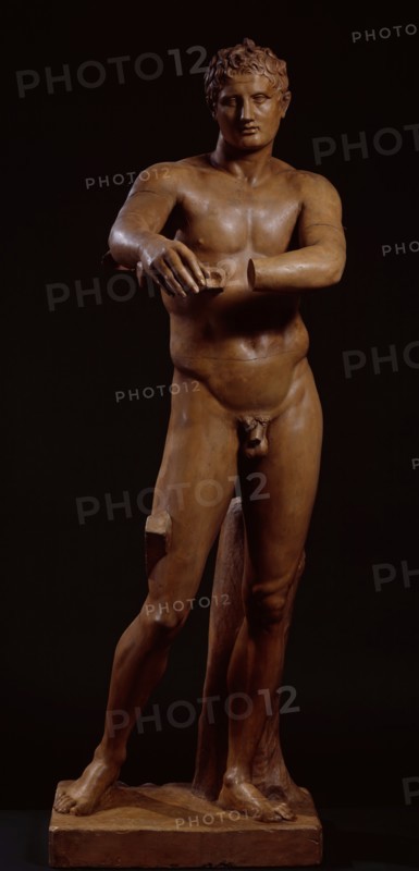 Cast of Apoxyomenos, (c370-300BC),  late 19th century. Creator: D Brucciani & Co.