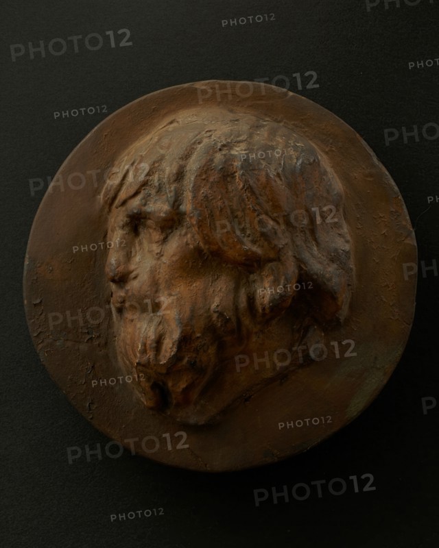 Cast of old Dacian with long hair and beard. Creator: Unknown.