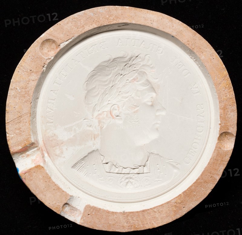 Mould for the Royal Academy President's Medal with relief bust of King George IV, c1820. Creator: Unknown.