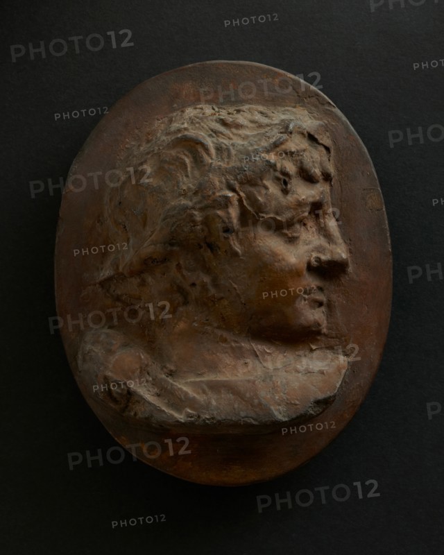 Cast of head of young Roman wearing wreath. Creator: Unknown.