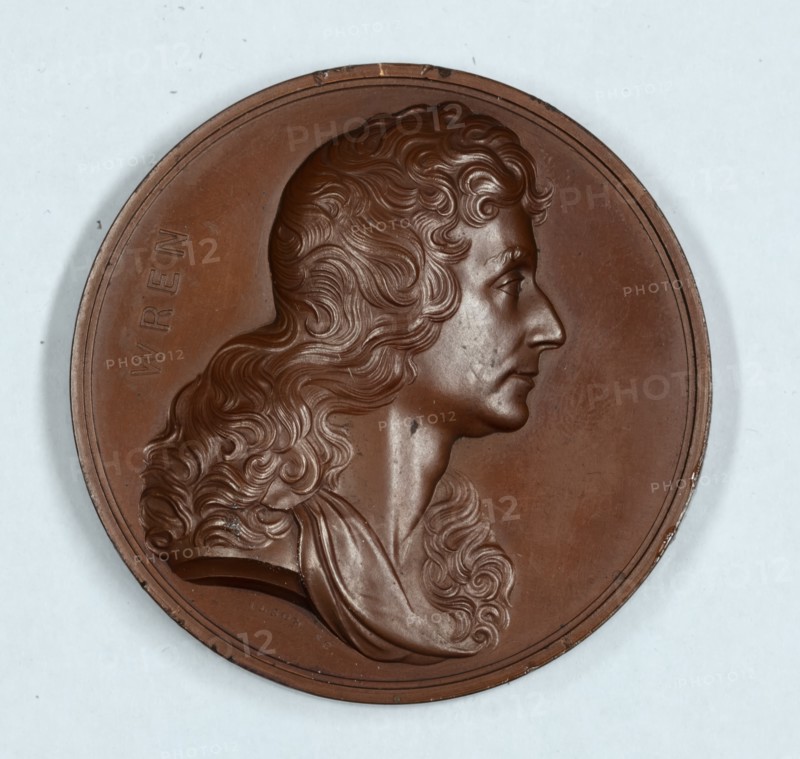 Sir Christopher Wren, Art Union of London medal, 1846. Creator: Benjamin Wyon.