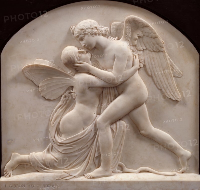 Cupid and Psyche, (1859?). Creator: John Gibson.