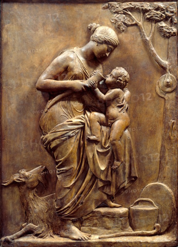 Amalthea nursing the Infant Jupiter, before 1840.  Creator: John Gibson.
