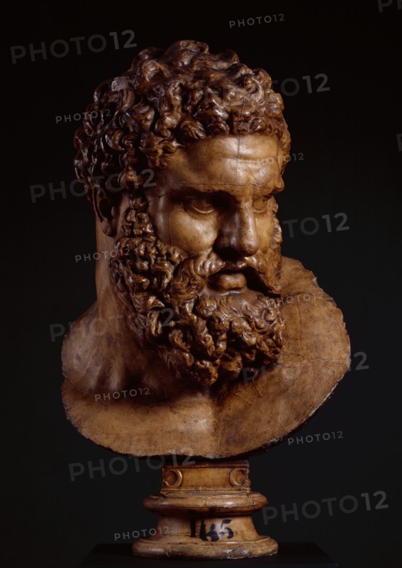 Cast of the Head of the Farnese Hercules, (19th century?). Creator: Unknown.