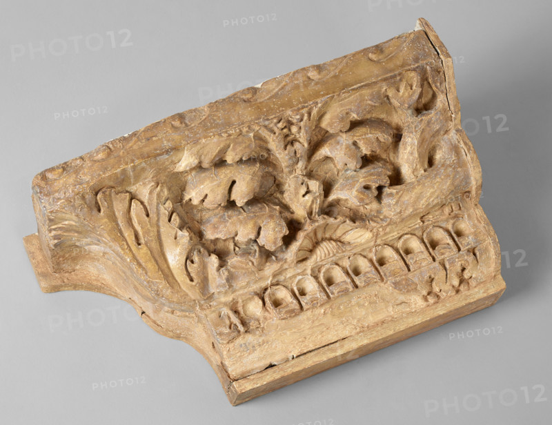 Cast of corner of cornice from the Aula Regia, late 18th century. Creator: Unknown.