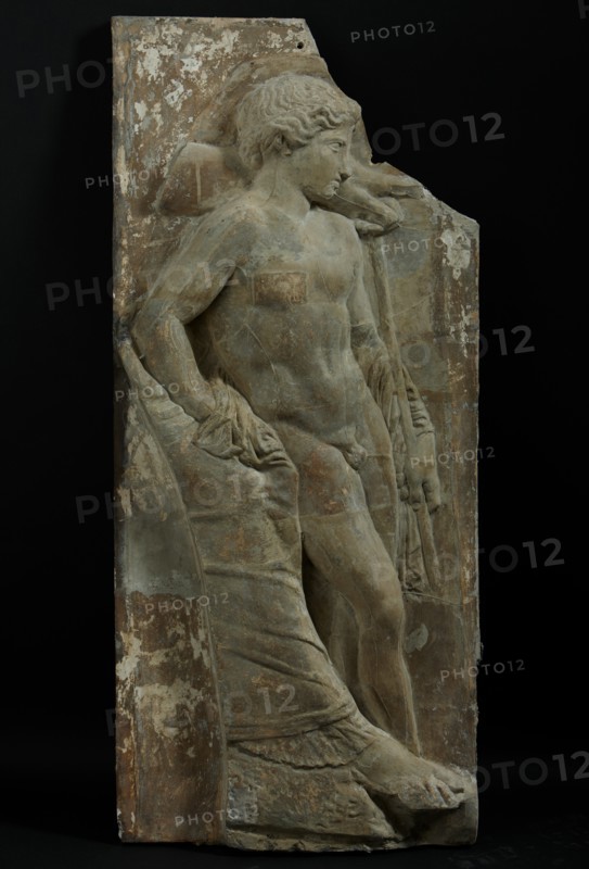 Cast of Eros and right leg of Aphrodite from East frieze (figure 42 of Slab VI), 19th century. Creator: Unknown.