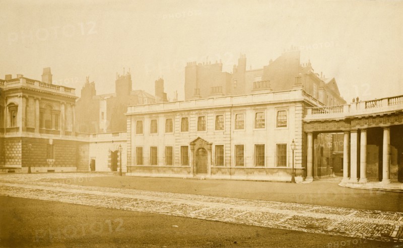 Burlington House, Piccadilly: east offices with portion of house & colonnade., c1860s. Creator: Stephen Ayling.