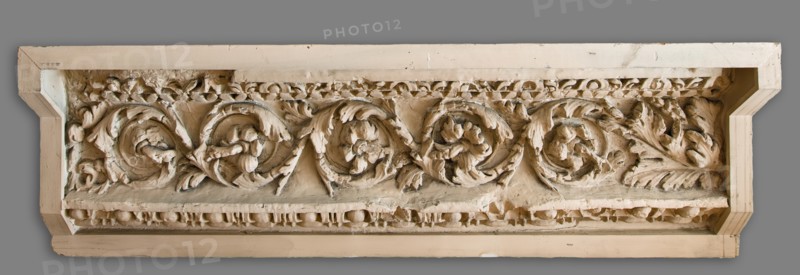 Cast of frieze with acanthus scrolls and flowers. Creator: Unknown.