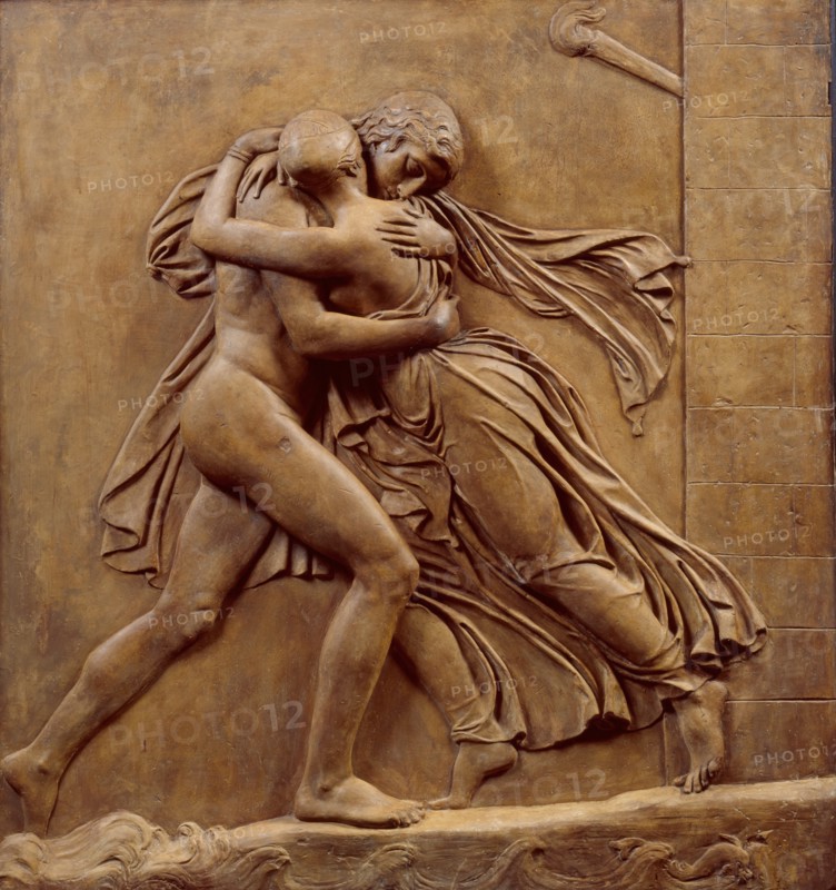 The Meeting of Hero and Leander, c1842. Creator: John Gibson.