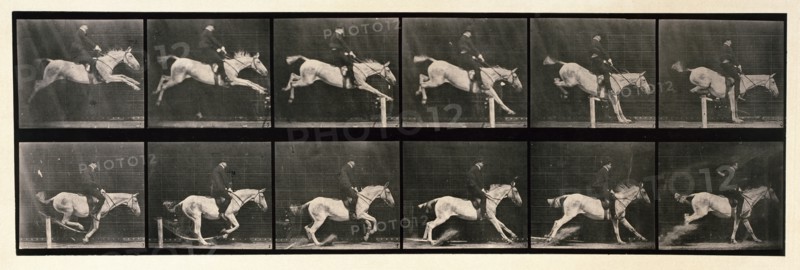 Jumping a hurdle, 1872-1885. Creator: Eadweard J Muybridge.