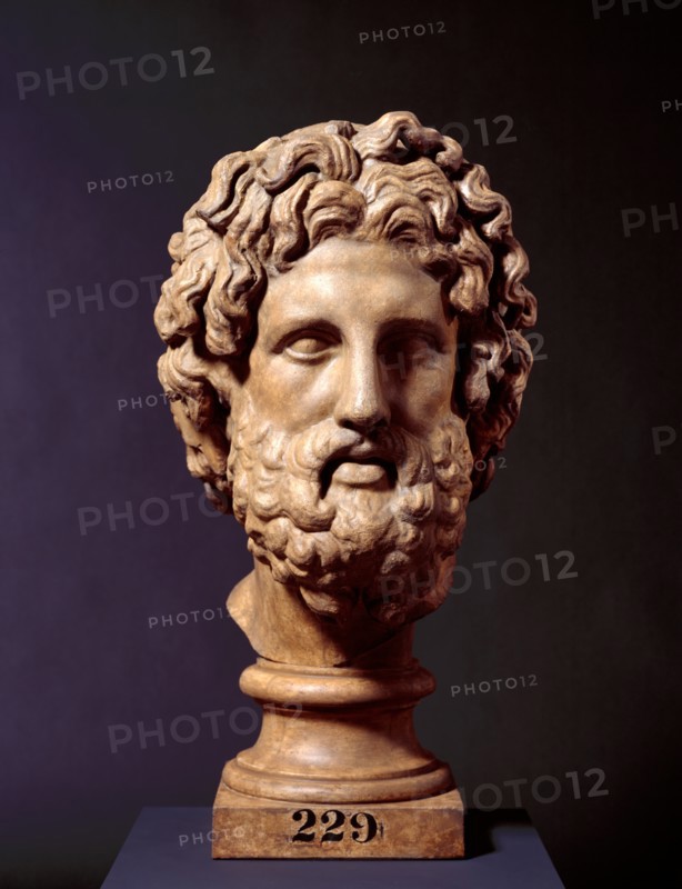 Cast of Colossal head of Asklepios, c325-300 BC, (19th century). Creator: Unknown.