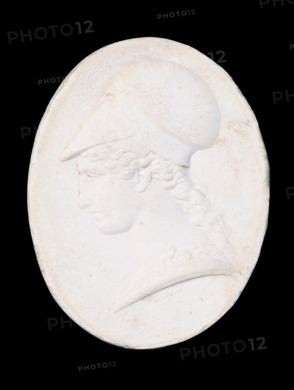 Plaster cast of 'Minerva' from Tassie replica of the Seal of the Athenaeum [Club], 1825. Creator: William Wyon.