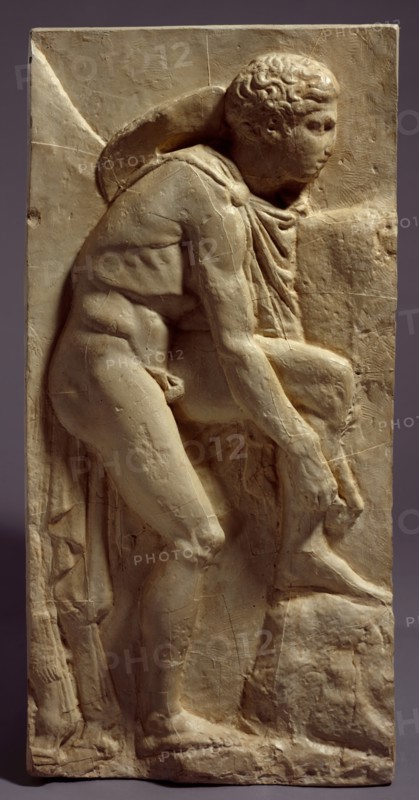 Cast of sandal-binder from West frieze (figure 29 of Slab XV), c442-438 BC, (early 19th century). Creator: Unknown.