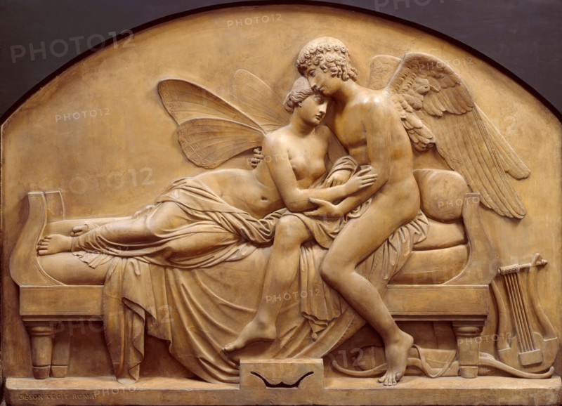 The Marriage of Psyche and Celestial Love; The Marriage of Cupid and Psyche, after 1837. Creator: John Gibson.