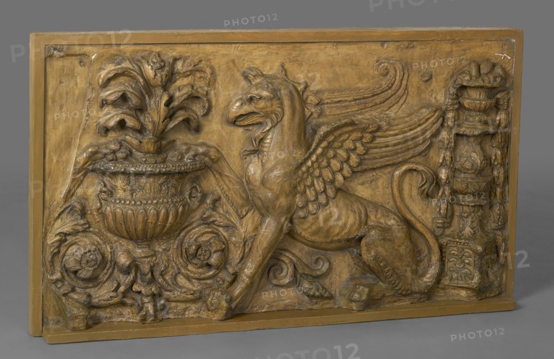 Cast of section of frieze with vase, griffin..., c106-112, (late 18th-early 19th century) Creator: Unknown.
