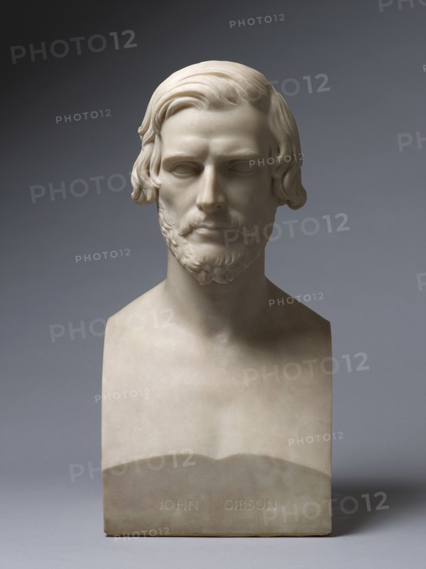Bust of John Gibson, R.A., 1868. Creator: William Theed.