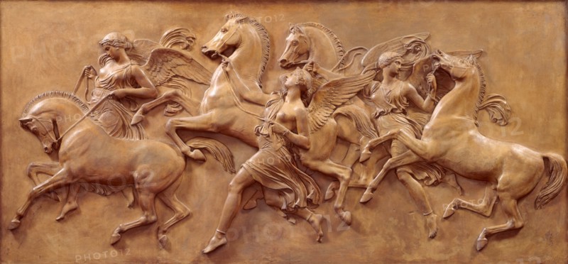 The Hours leading the Horses of the Sun, 1850. Creator: John Gibson.