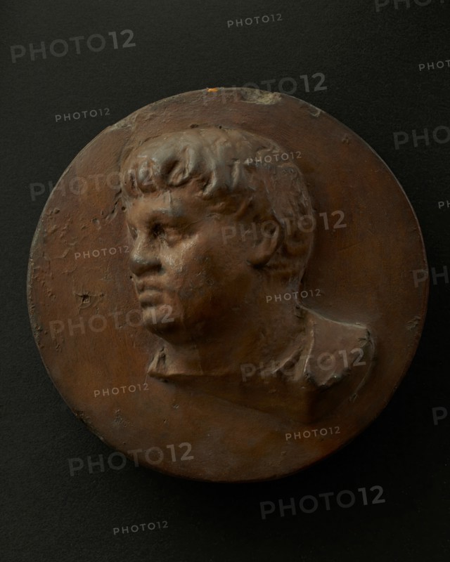 Cast of full-faced, clean-shaven Roman officer. Creator: Unknown.