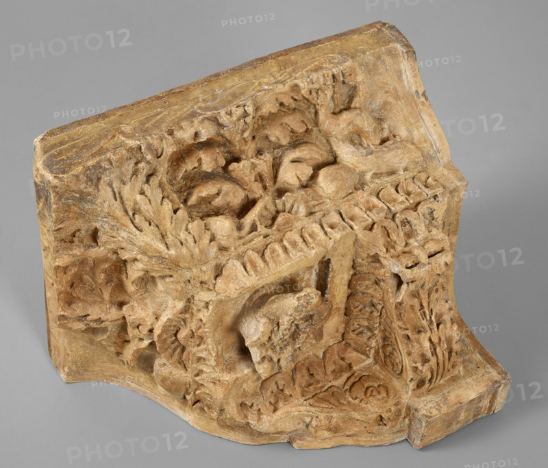 Cast of corner of cornice from Aula Regia, Domitian's Palace, late 18th century.  Creator: Unknown.