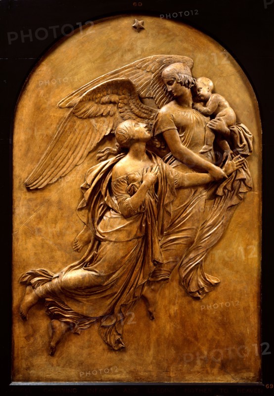 Monument to Lady Leicester: Angel carrying infant and leading mother to heaven, c1844. Creator: John Gibson.
