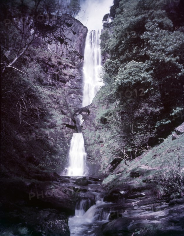 Pistyll Rhaeadr Waterfall, Wales, c1955.  Creator: Arthur Charles Kirby Ware.
