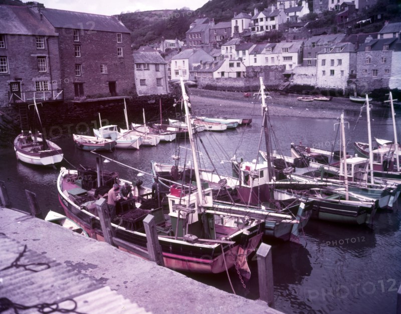 Boats in Polperro Harbour, Cornwall, c1955. Creator: Arthur Charles Kirby Ware.