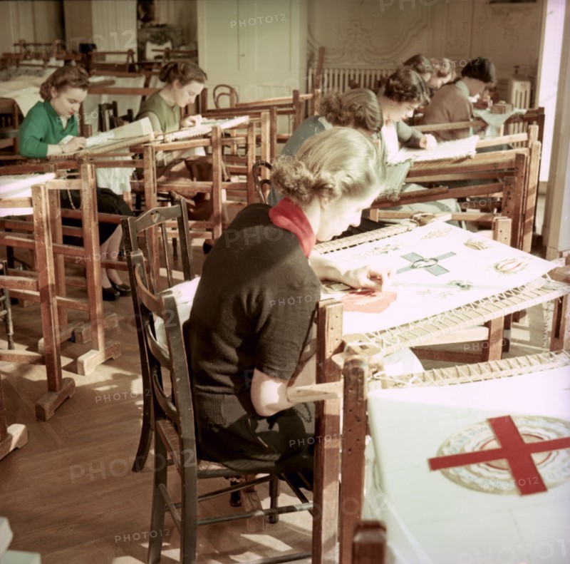 Students at work, training day, Royal School of Needlework, c1955. Creator: Arthur Charles Kirby Ware.