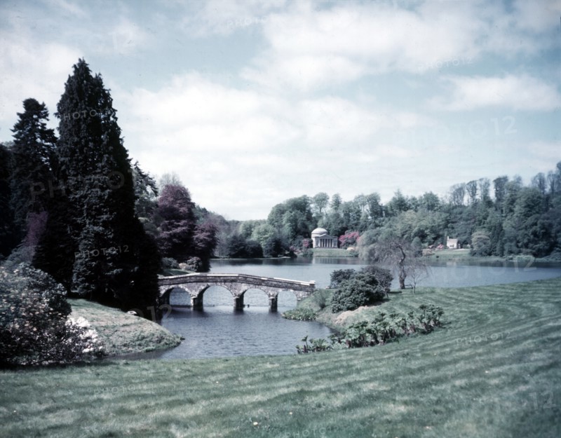 The Palladian bridge and Pantheon, Stourhead Park, Wiltshire, c1955.  Creator: Arthur Charles Kirby Ware.