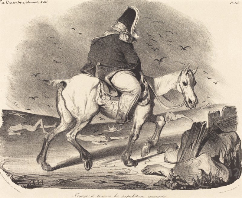 Voyage à travers les populations empressées, 1834. Creator: Honore Daumier.