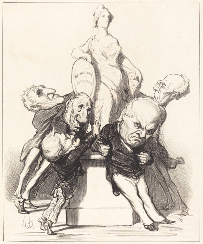 Ils prétendent qu'ils la soutiennent, 1849. Creator: Honore Daumier.
