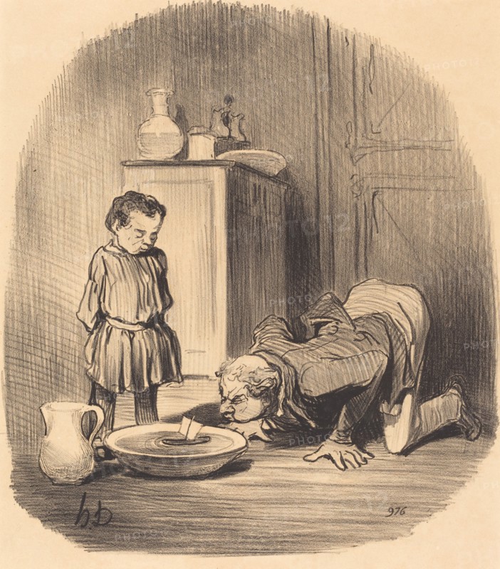 Comment on donne aux jeunes gens le goût de la navigation, 1846. Creator: Honore Daumier.