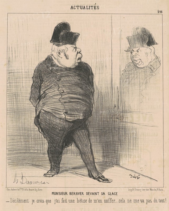 Monsieur Berryer devant sa glace, 19th century. Creator: Honore Daumier.