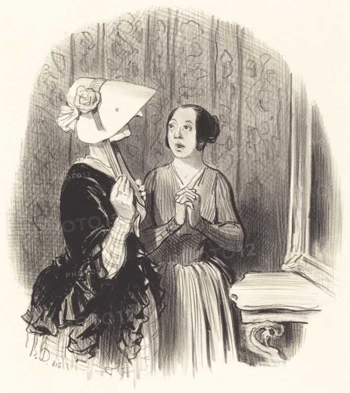 Un Chapeau Pamèla, 1845. Creator: Honore Daumier.