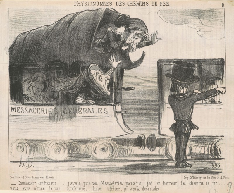 Conducteur, conducteur.... j'avais pris vos Messageries parce que j'ai en horreur..., 19th century. Creator: Honore Daumier.