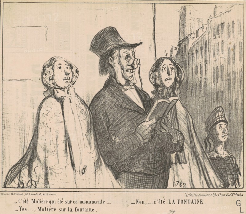 C'été Molière qui été sur ce monumente ..., 19th century.  Creator: Honore Daumier.