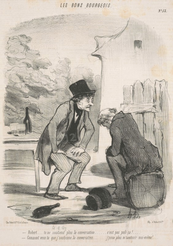 Robert ... tu ne soutiens plus la conversation ..., 19th century. Creator: Honore Daumier.