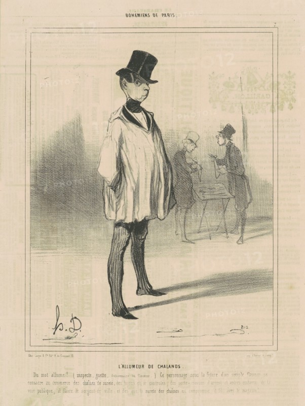 L'allumeur de chalands, 19th century. Creator: Honore Daumier.