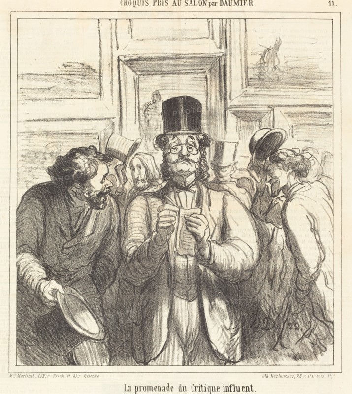 La promenade du Critique influent, published 1865. Creator: Honore Daumier.