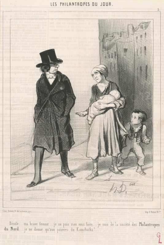 Désolé ... Je suis de la société des philantropes du nord ..., 19th century. Creator: Honore Daumier.