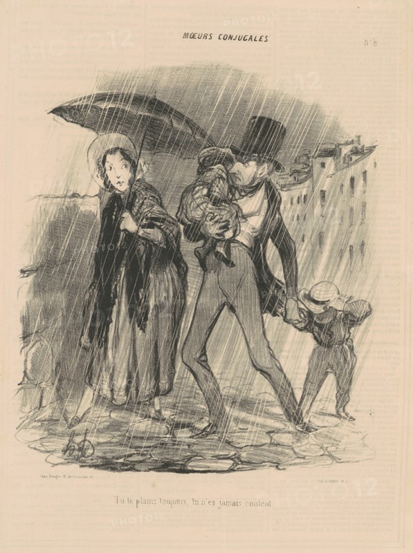 Tu te plains toujours, tu n'es jamais content, October 22, 1839. Creator: Honore Daumier.