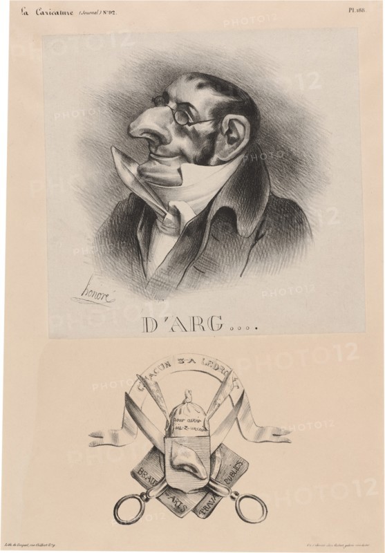 d'Arg..., 1832. Creator: Honore Daumier.
