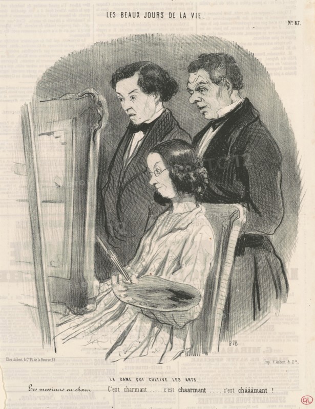 La dame qui cultive les arts, 19th century. Creator: Honore Daumier.