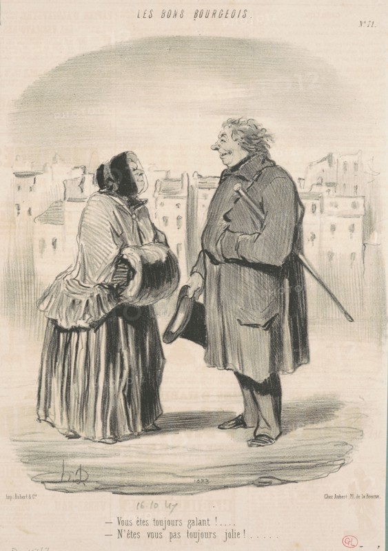 Vous êtes toujours galant! ..., 19th century. Creator: Honore Daumier.