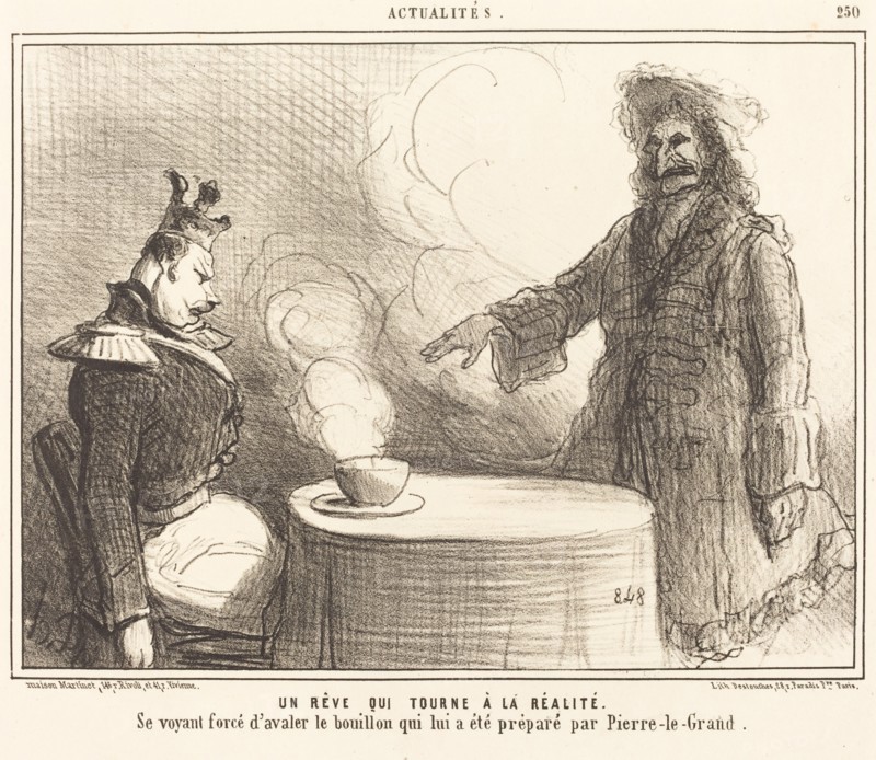 Un rêve qui tourne à la réalité, 1855. Creator: Honore Daumier.