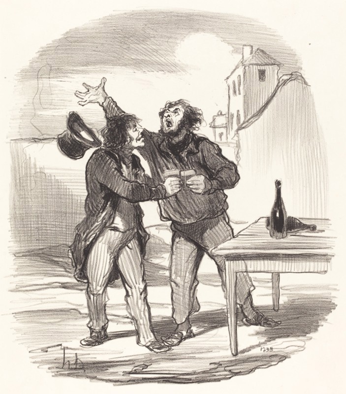 Membre de la société du dix Décembre prenant le la pour crier vive l'Empereur...., 1850.  Creator: Honore Daumier.