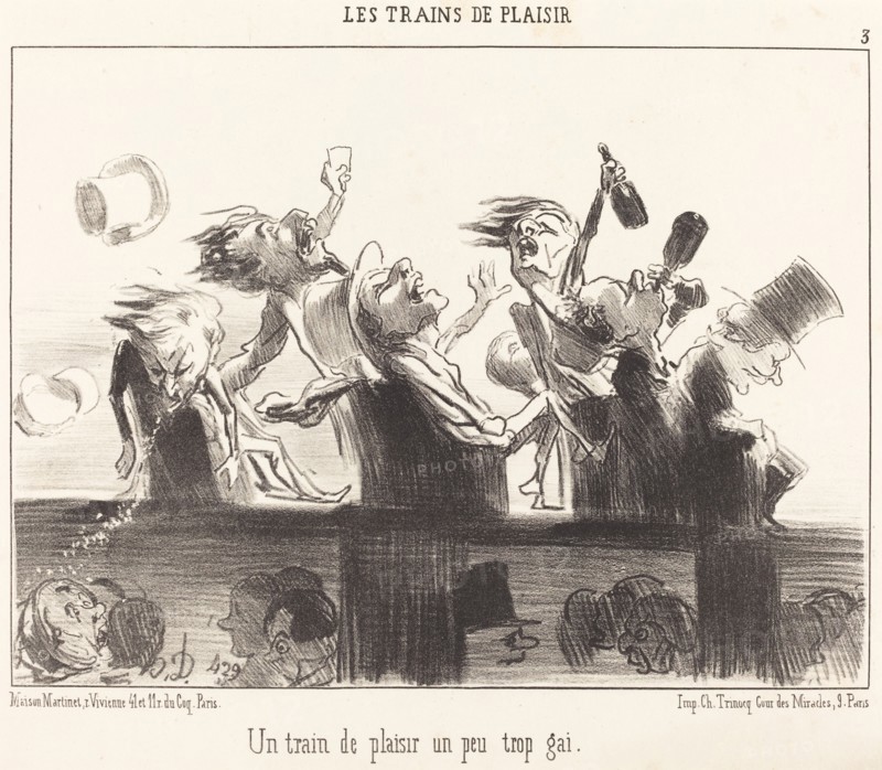 Un train de plaisir un peu trop gai, 1852. Creator: Honore Daumier.