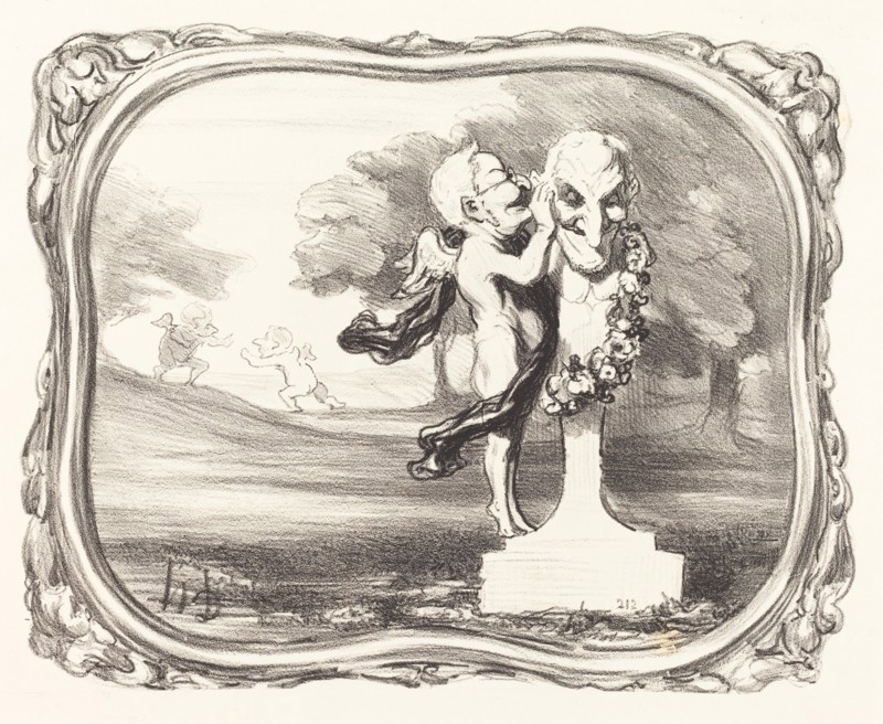 Le secret confié au dieu faune, 1850/1851. Creator: Honore Daumier.