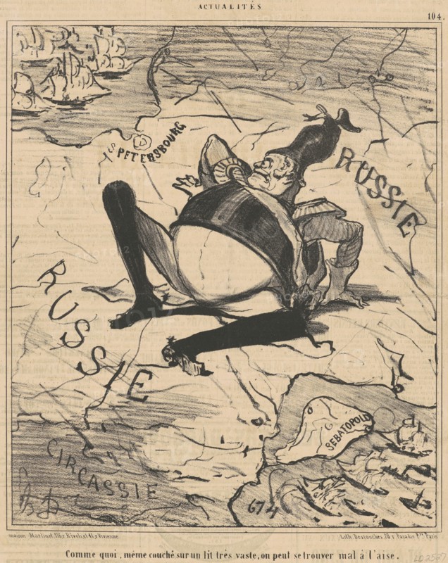Comme quoi, même couché sur un lit très vaste, on peut se trouver mal à l'aise, c1850s. Creator: Honore Daumier.