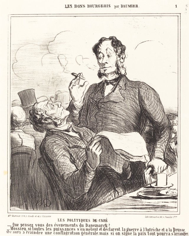 Les politiques de café, 1864. Creator: Honore Daumier.