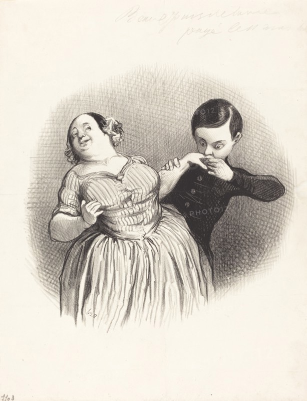 Un début galant, 1844. Creator: Honore Daumier.